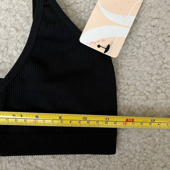 Lively Wireless Ribbed Black Bralette 42645, Adjustable Straps Pull-on Size S - Picture 5 of 6